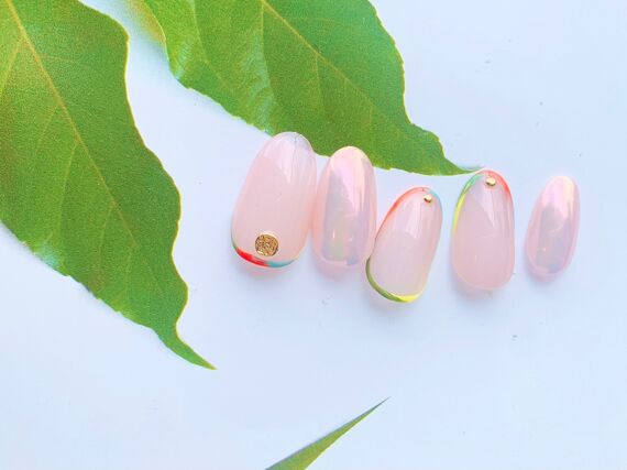 カラフルラインネイル