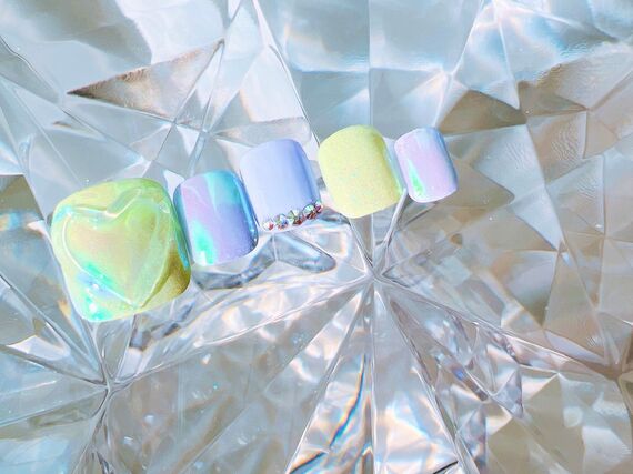 ぷくぷくハートネイル